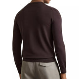 Reiss Wessex Crew Merino Wool Jumper in Dark Bordeaux
