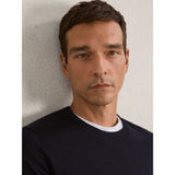 Reiss Wessex Merino Wool Crew Neck Jumper in Navy