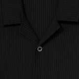 Reiss Warwick Textured-Knit Cuban-Collar Shirt in Black