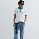 Replay Monte Carlo Country Club Collection Pique Polo Shirt With Print Gardenia
