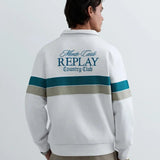 Replay Monte Carlo Country Club Collection Sweatshirt With Contrasting Bands Gardenia