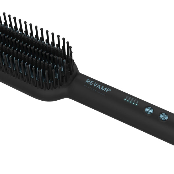 REVAMP Progloss DeepForm Hair Straightening Brush - Black - View #4