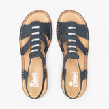 Rieker Metal Detail Sandals in Navy