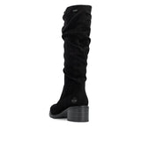 Rieker Ruched Knee High Boot In Black