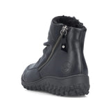 Rieker Ruched Zip Ankle Boot In Black