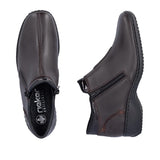 Rieker Zip Low Ankle Boot In Brown