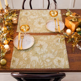 Paoletti Gold Stag Set of 4 Christmas Festive Placemats Gold