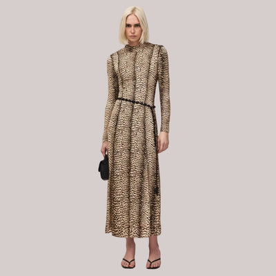 Ro&Zo Animal Print Seam Detail Dress