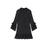 Ro&Zo Beatrix Silver Foil Frill-Sleeve Mini Dress