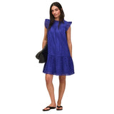 Ro&Zo Broderie Anglaise Cotton Mini Dress In Blue