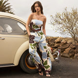 Ro&Zo Capri Floral Print Trousers In Multi