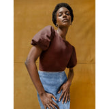 Ro&Zo Chocolate Pure Cotton Puff Sleeve T-Shirt