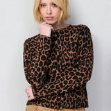 Ro&Zo Cotton And Cashmere-Blend Cardigan In Leopard Print
