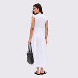 Ro&Zo Cotton Frill Sleeve Dress In White
