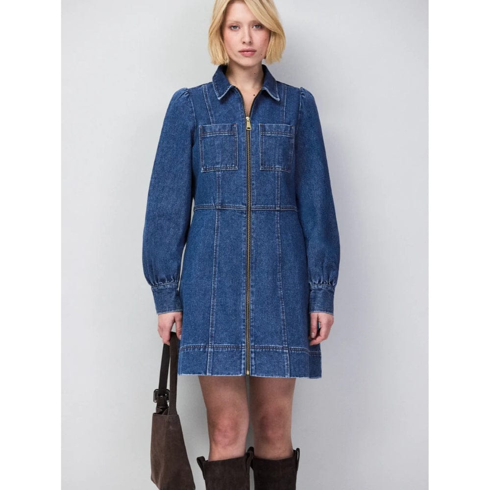 Ro&Zo Denim Zip Front Mini Dress