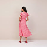 Ro&Zo Ditsy Floral Puff Sleeve Dress In Pink