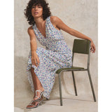 Ro&Zo Ditsy-Print V-Neck Midi Dress In Blue