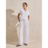 Ro&Zo Frill-Detail V-Neck Cheesecloth Top In White