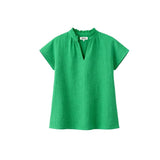 Ro&Zo Frill-Neckline Cheesecloth Top In Green