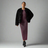 ro&Zo Gabriela Burgundy Super Sparkle Column Midi Dress