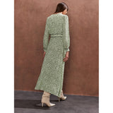 Ro&Zo Green Ditsy Waist Detail Dress In Green
