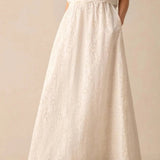 Ro&Zo Ivory Broderie Maxi Skirt in Cream