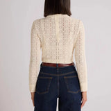 Ro&Zo Lace High Neck Top In Ivory