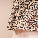Ro&Zo Leopard Print Cotton Peplum Top