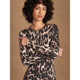 Ro&Zo Leopard Print Waist Detail Maxi Dress in Brown