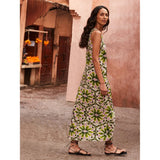Ro&Zo Mosaic Printed Dress In Green