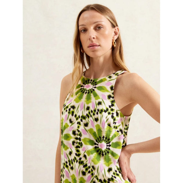 Ro&Zo Mosaic Printed Dress In Green