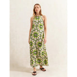 Ro&Zo Mosaic Printed Dress In Green
