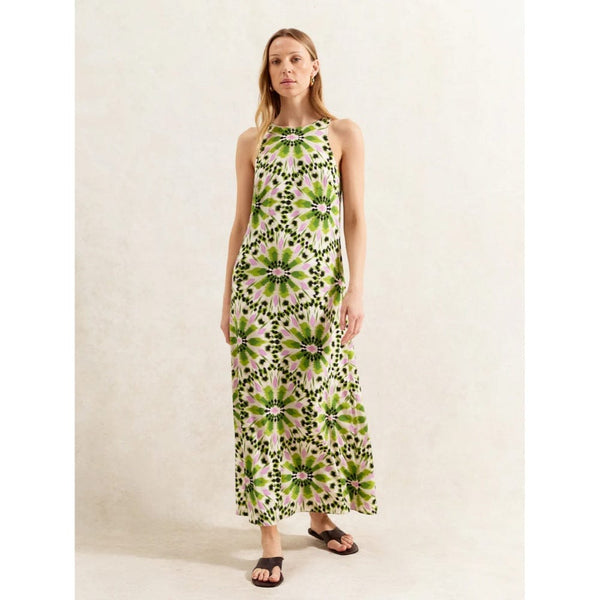 Ro&Zo Mosaic Printed Dress In Green