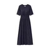 Ro&Zo Navy Elasticated Waist Detail Dress In Navy