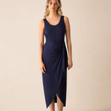 Ro&Zo Navy Jersey Tie Waist Dress