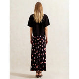 Ro&Zo Pansy Print Bias Cut Skirt In Multi