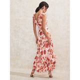 Ro&Zo Poppy-Print Ruffle-Detail Dress In Rosie Pink
