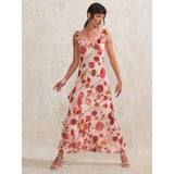 Ro&Zo Poppy-Print Ruffle-Detail Dress In Rosie Pink