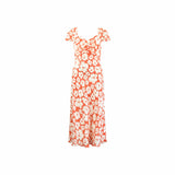 Ro&Zo Red Daisy Print Sweetheart Neckline Midi Dress in Red