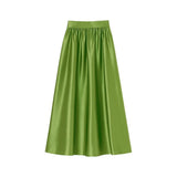 Ro&Zo Satin Full Skirt In Green