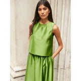 Ro&Zo Satin Shell Top In Green