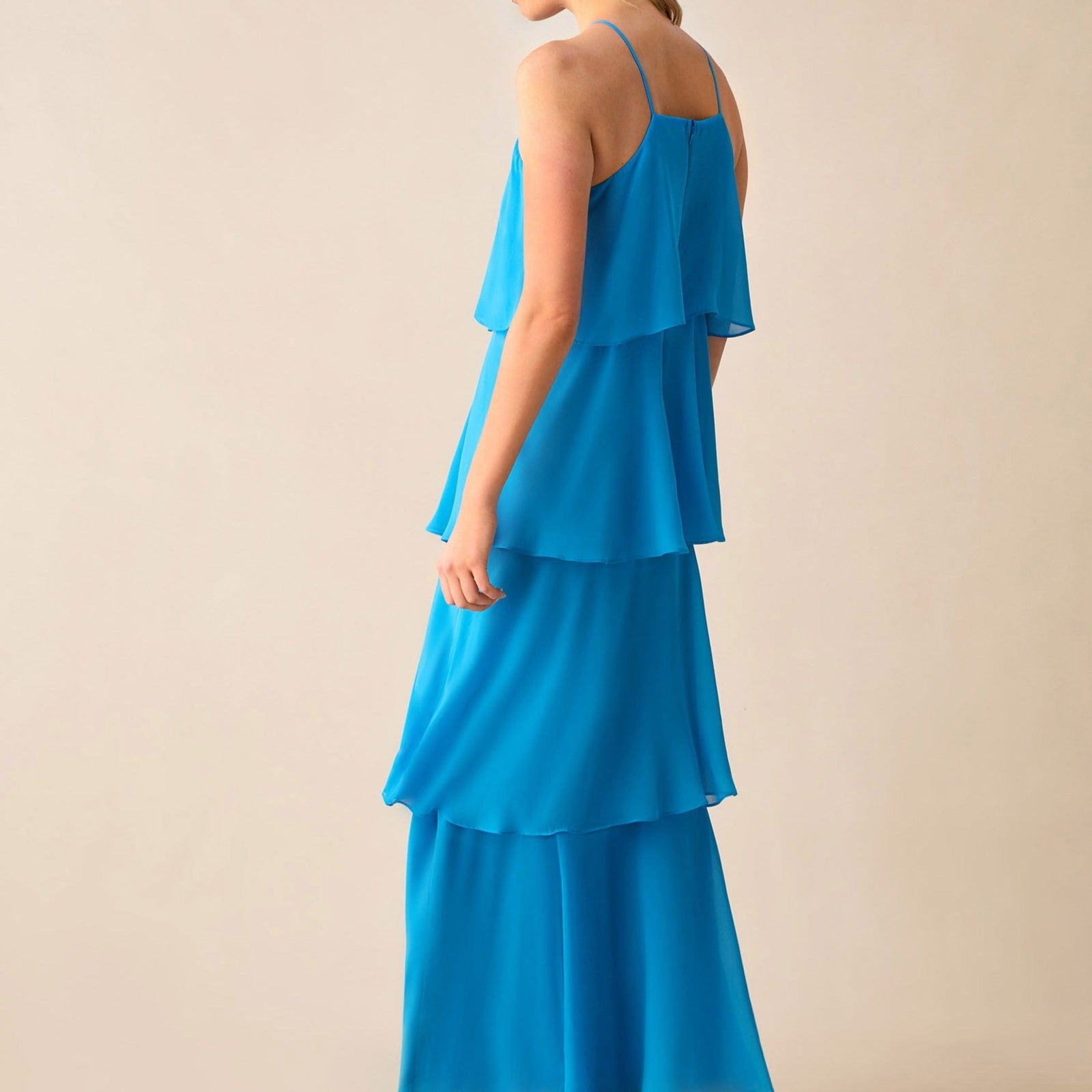Ro&Zo Savannah Blue Chiffon Tiered Maxi Dress Ro&Zo Savannah Blue Chiffon Tiered Maxi Dress