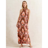 Ro&Zo Tile-Print Maxi Dress