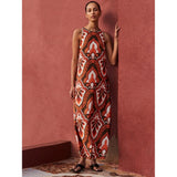 Ro&Zo Tile-Print Maxi Dress