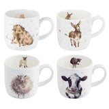 Royal Worcester Wrendale Designs Set Gift of 4 Mugs