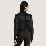 Lauren Ralph Lauren Black Watch Georgette Tie-Neck Blouse