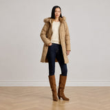 Lauren Ralph Lauren Hooded Faux Fur-Trim Down Coat In Classic Camel