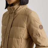 Lauren Ralph Lauren Hooded Faux Fur-Trim Down Coat In Classic Camel