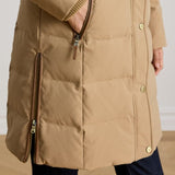 Lauren Ralph Lauren Hooded Faux Fur-Trim Down Coat In Classic Camel