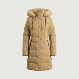 Lauren Ralph Lauren Hooded Faux Fur-Trim Down Coat In Classic Camel